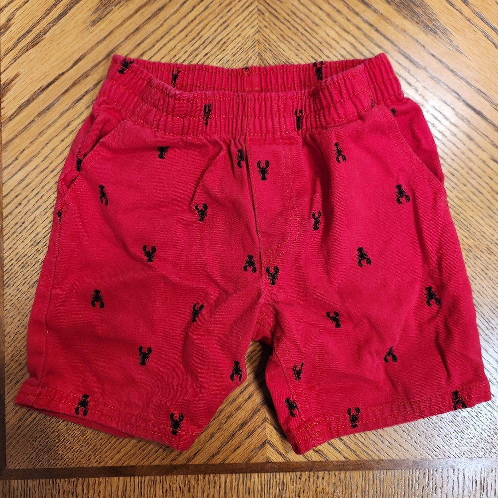Nautica Red Kids Shorts with Lobster Design